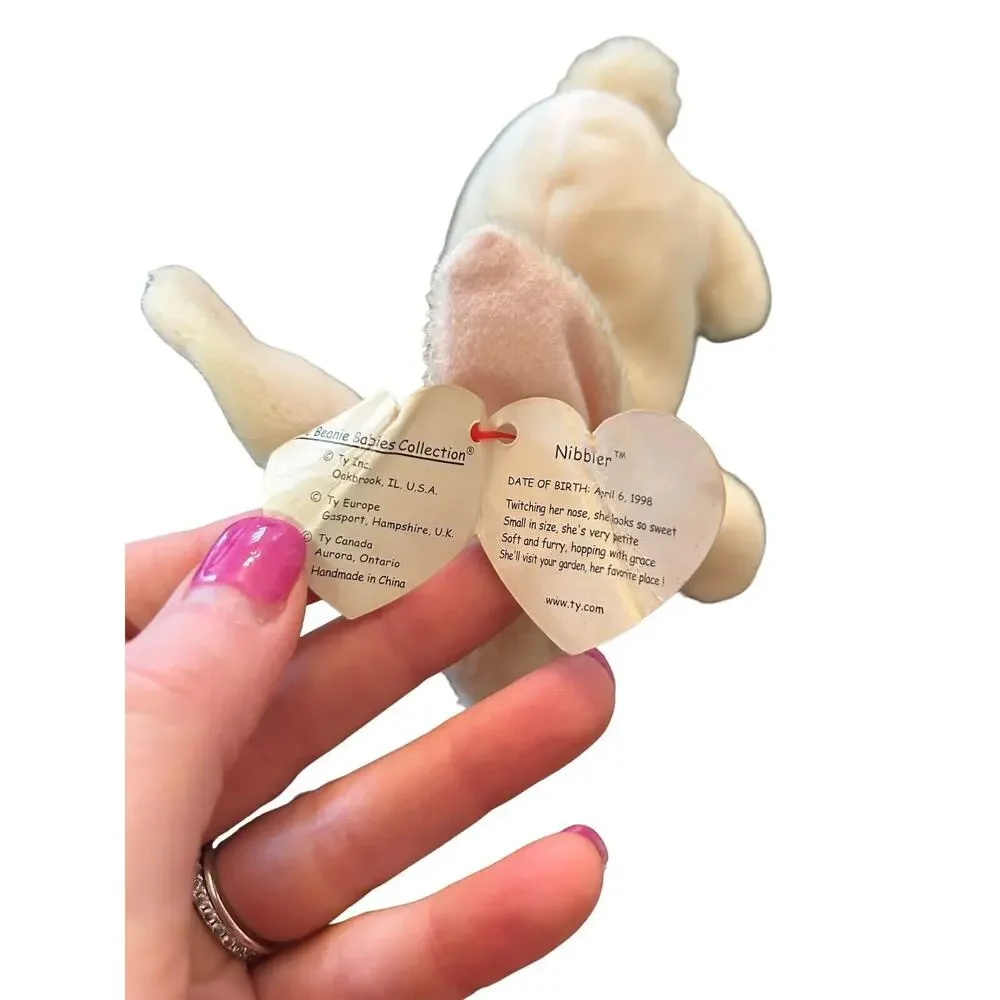 Set of 2: TY Beanie Baby Nibbler 1998 1999‎ TAG ERROR- Vintage and Retired!
